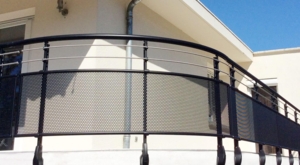 Athos toles perforees et lasers garde corps aluminium Portalier Longjumeau